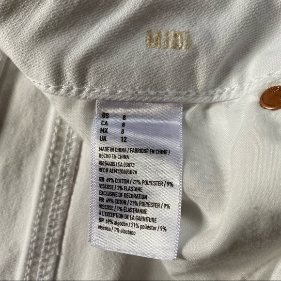 American Eagle Cut Off Midi Shorts in White - Picture 3 of 3